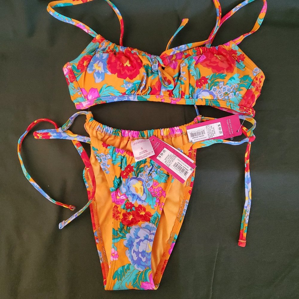 Xhilitation Floral Two Piece Swimsuit Size S